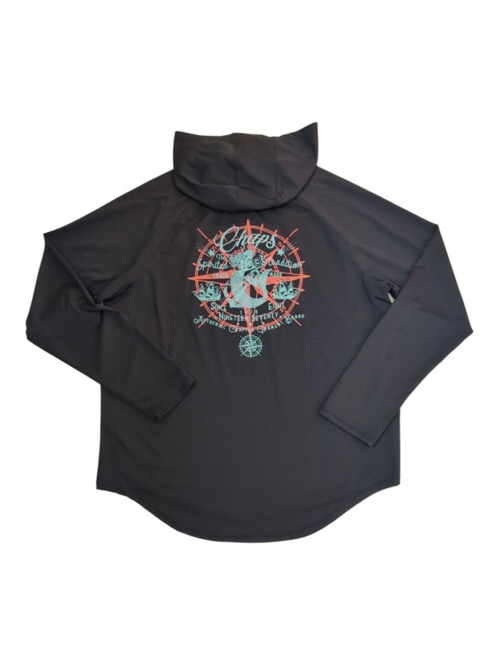 Chaps Hooded Shirt Nautical Graphic Design Mens Large